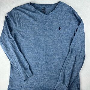 Polo Ralph Lauren Men's Blue Long Sleeve V-Neck Tee